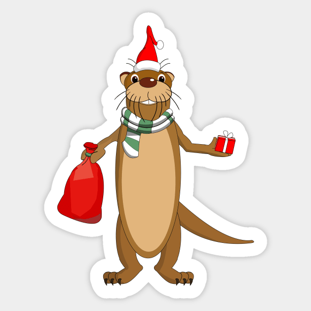 Ottermas - Christmas Otter Sticker by Dogefellas